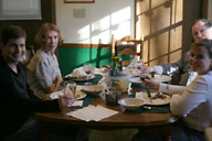 Christmas dinner at Chris'. Chris, mom, dad, Alice