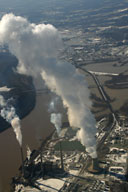 Cooling towers seen from the flight out of Birmingham
