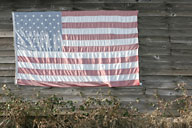 Flag on barn, Whidbey Island