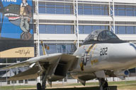 An F-14 Tomcat outside the Boeing Museum of flight