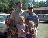 Ben Larkin (rear right) and not his family (and not his camper, I'm pretty sure)